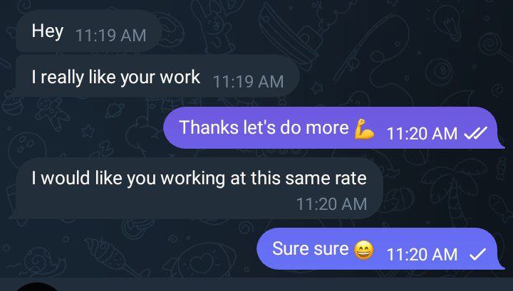 Screenshot of feedback